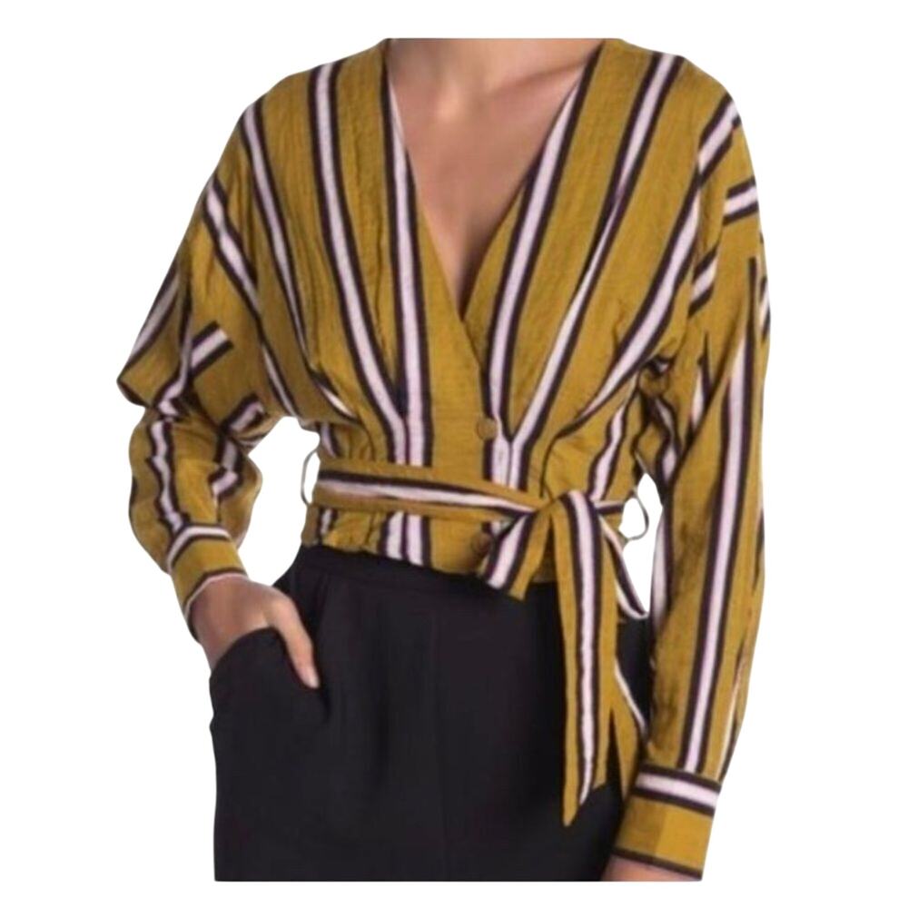 Favlux Wrap Striped Woman’s Crop Top Size Small GORGEOUS